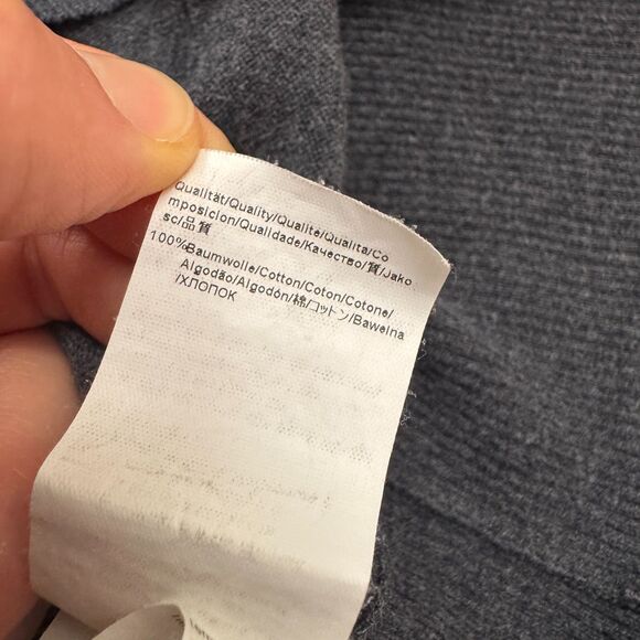 Boss Hugo Boss Full Zip Cardigan Sweater Mens Small Charcoal Gray Mock Cotton - Picture 8 of 15